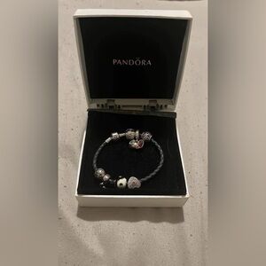 Pandora Black and Silver Charm Bracelet